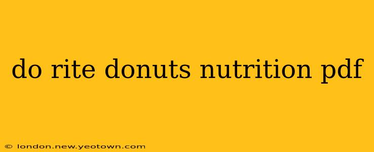 do rite donuts nutrition pdf