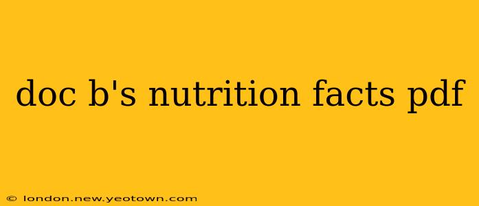 doc b's nutrition facts pdf