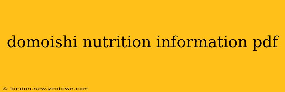 domoishi nutrition information pdf