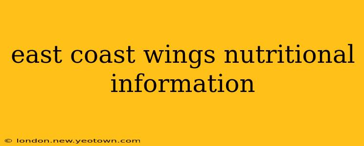 east coast wings nutritional information