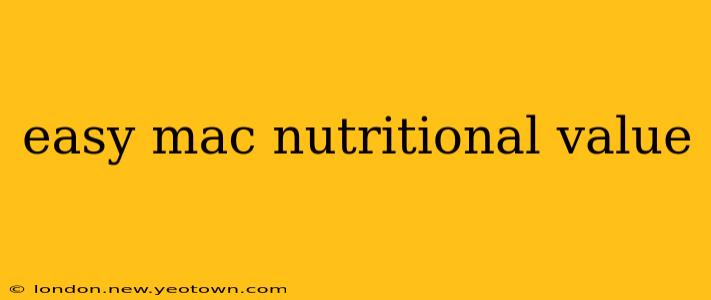 easy mac nutritional value