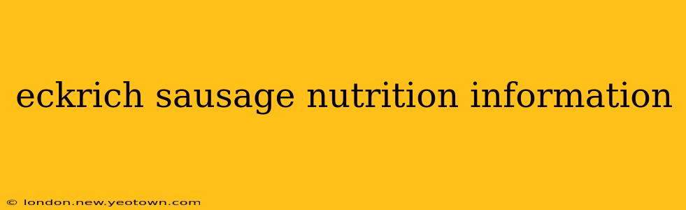 eckrich sausage nutrition information