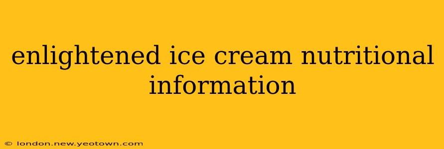 enlightened ice cream nutritional information