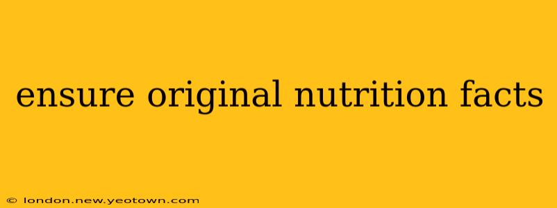 ensure original nutrition facts