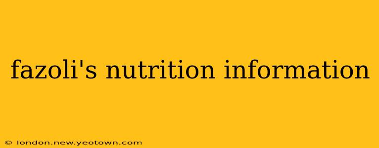 fazoli's nutrition information