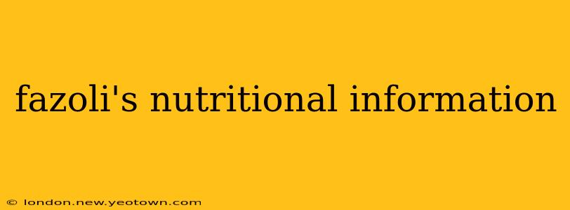 fazoli's nutritional information