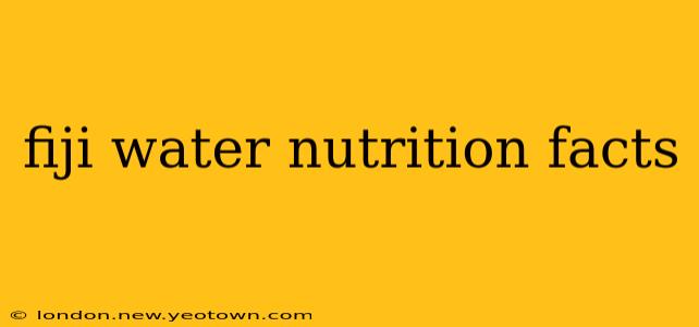 fiji water nutrition facts