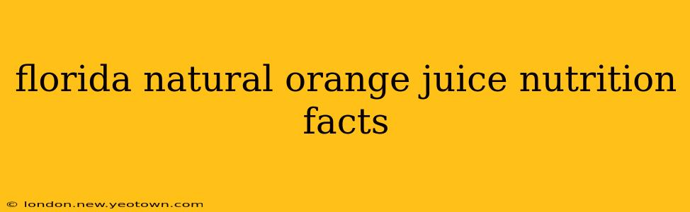 florida natural orange juice nutrition facts