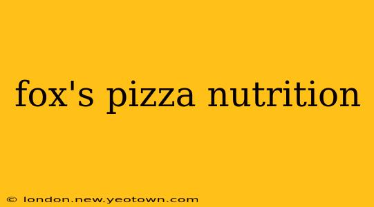fox's pizza nutrition
