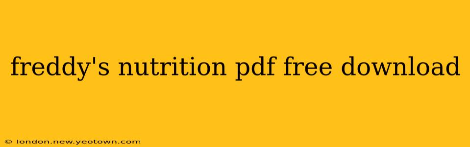 freddy's nutrition pdf free download