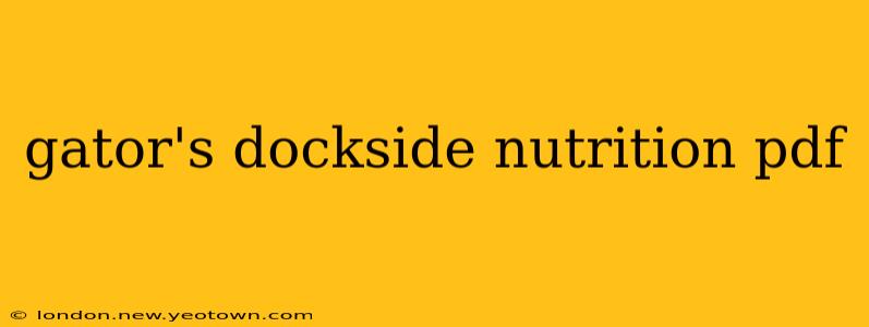 gator's dockside nutrition pdf
