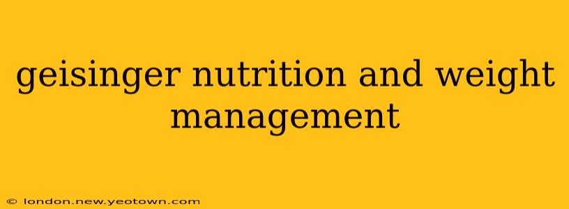 geisinger nutrition and weight management