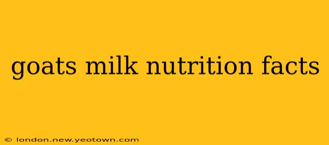 goats milk nutrition facts