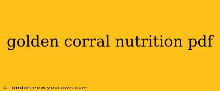 golden corral nutrition pdf
