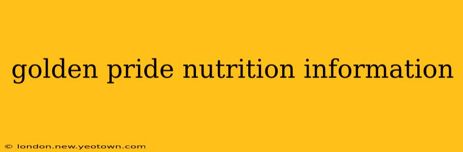 golden pride nutrition information