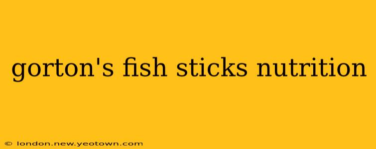 gorton's fish sticks nutrition