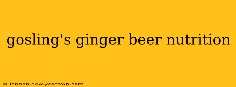 gosling's ginger beer nutrition