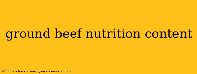 ground beef nutrition content