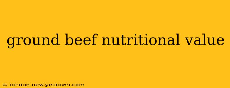 ground beef nutritional value