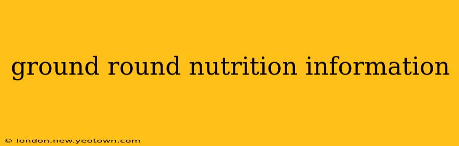 ground round nutrition information