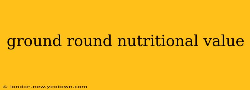 ground round nutritional value