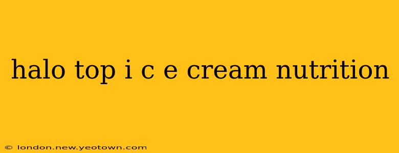 halo top i c e cream nutrition