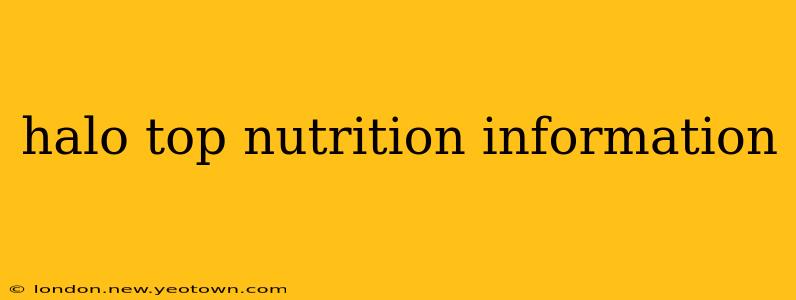 halo top nutrition information