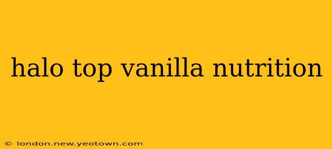 halo top vanilla nutrition