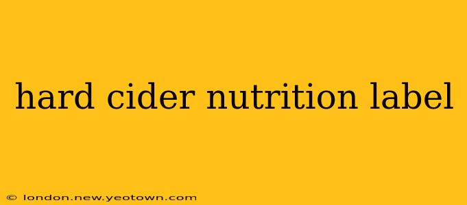 hard cider nutrition label