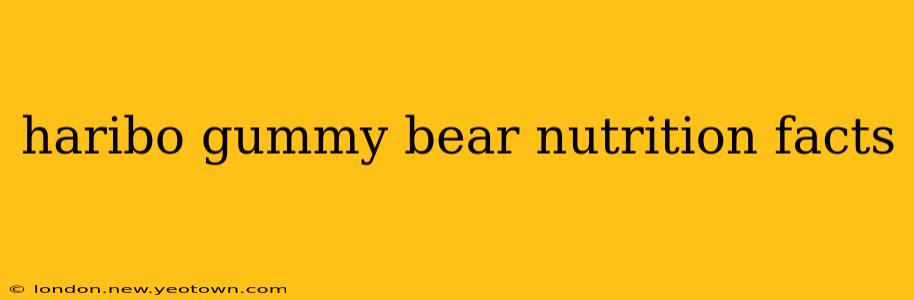 haribo gummy bear nutrition facts