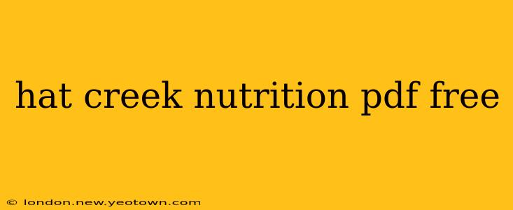 hat creek nutrition pdf free
