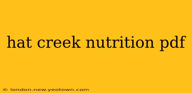 hat creek nutrition pdf