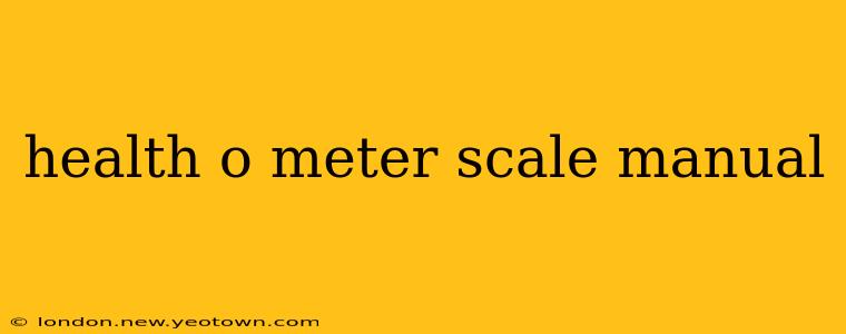 health o meter scale manual