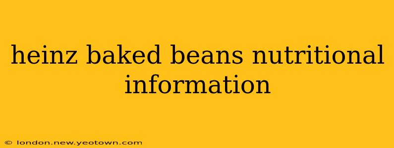 heinz baked beans nutritional information