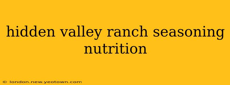 hidden valley ranch seasoning nutrition