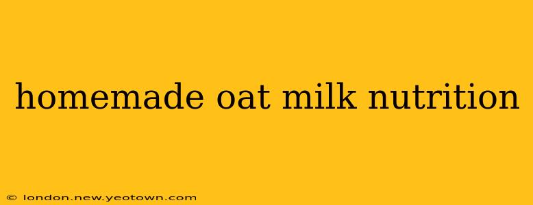 homemade oat milk nutrition
