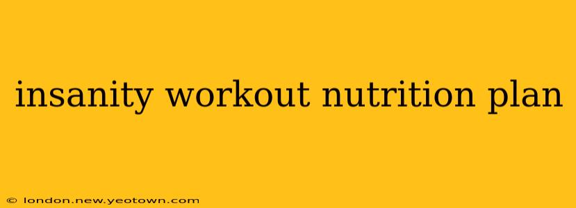 insanity workout nutrition plan