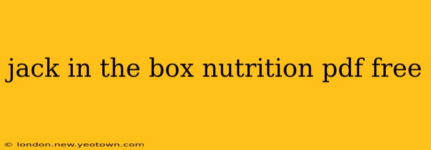 jack in the box nutrition pdf free
