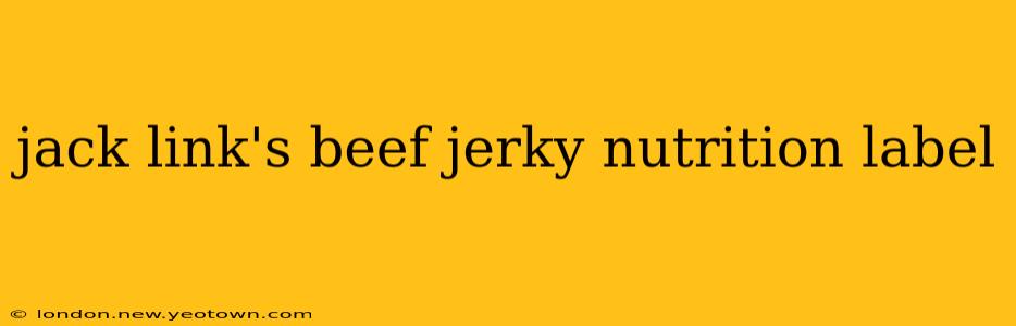 jack link's beef jerky nutrition label