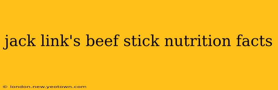jack link's beef stick nutrition facts