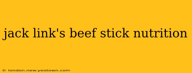 jack link's beef stick nutrition