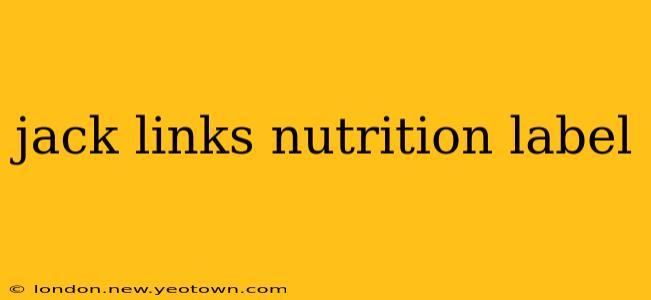 jack links nutrition label