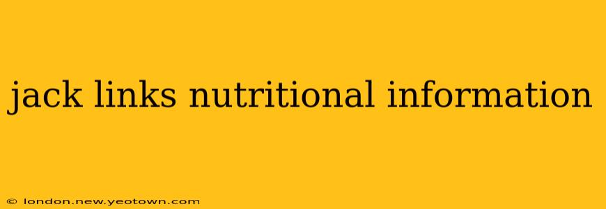 jack links nutritional information