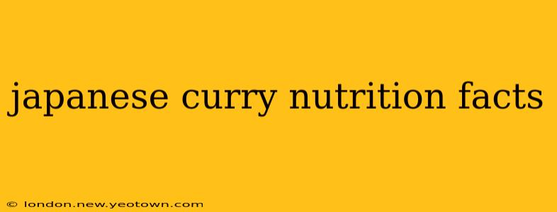 japanese curry nutrition facts
