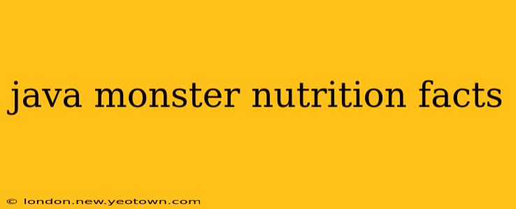 java monster nutrition facts
