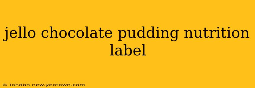 jello chocolate pudding nutrition label