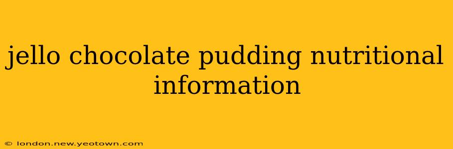 jello chocolate pudding nutritional information