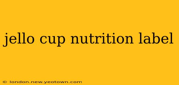 jello cup nutrition label