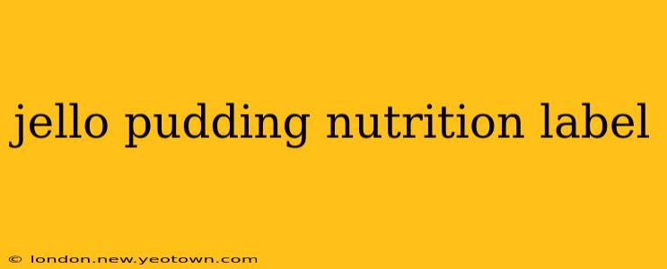 jello pudding nutrition label