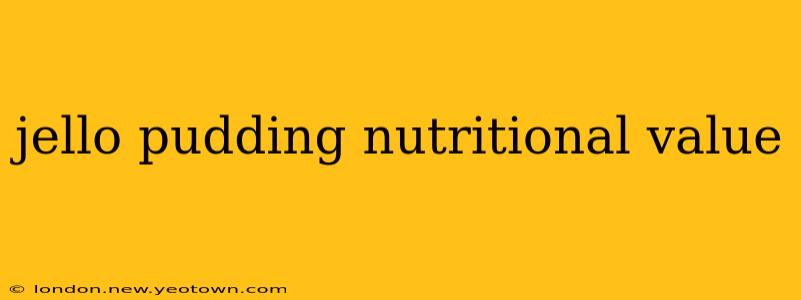 jello pudding nutritional value